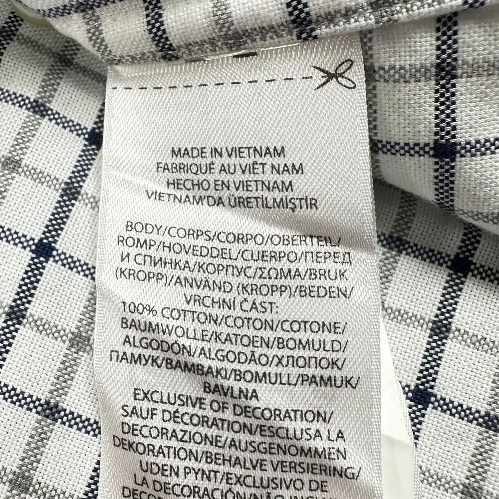 Polo Ralph Lauren Mens Size 4LT White Plaid Button Up Shirt Short Sleeve‎ NEW